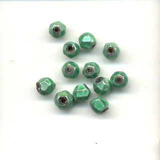 Faceted glass beads - 4mm - Frosted turquoise