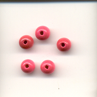 Wooden Beads, 6mm, Fushia