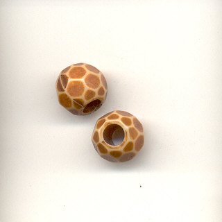 10mm metallised faceted bead - Bone Finish