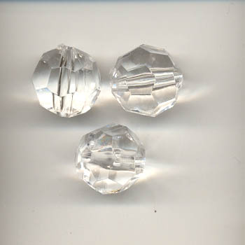 12mm faceted plastic bead - Crystal