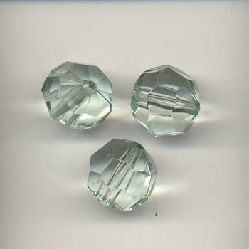 12mm faceted plastic bead - Turquoise Green