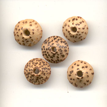 Decorated wooden beads