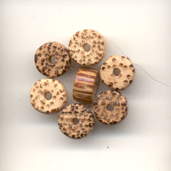 8mm rondelle  in palm wood - brown