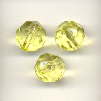 12mm faceted plastic bead - Light Green
