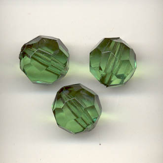 12mm faceted plastic bead - Green