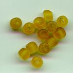 Frosted light amber drawn pony beads