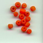 Frosted Naga orange drawn pony beads