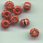 Striped pony beads - 4mm