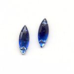 Glass navette embroidery stone-14x5mm Sapphire