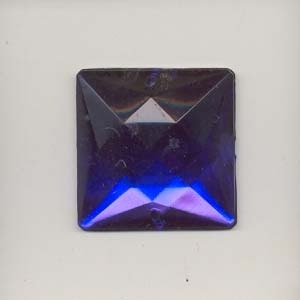 Sew-on acrylic stones - square, sapphire