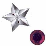 Sew-on acrylic stones : Stars - Fuchsia