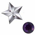 Sew-on acrylic stones : Stars - Amethyst