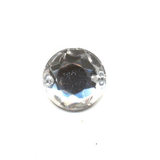 Sew-on acrylic stones - 15mm Round - Crystal