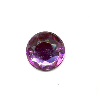 Sew-on acrylic stones - 15mm Round - Lt Amethyst