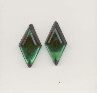 Stick-On Acrylic stones - 9x18mm diamond, emerald