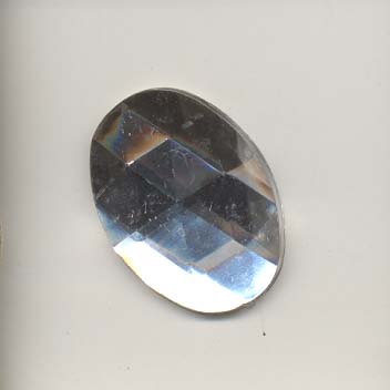 Stick-On Acrylic stones - 25x18mm oval, crystal