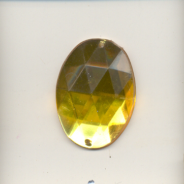 Sew-on acrylic stones - 21x28mm - Oval - Topaz