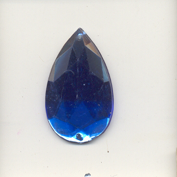 Sew-on acrylic stones - 17x28mm - Pear - Royal