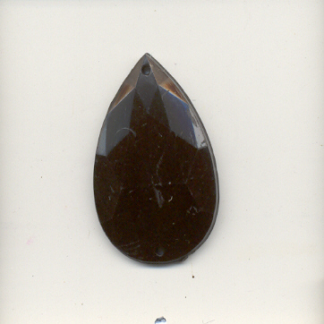 Sew-on acrylic stones - 17x28mm - Pear - Black