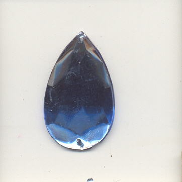 Sew-on acrylic stones - 17x28mm - Pear - Aquamarin