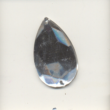 Sew-on acrylic stones - 17x28mm - Pear - Crystal