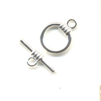 Toggle clasp - silver coloured - 13mm