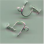 Screw earclip silver plated
