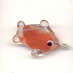 Glass fish pendant - Red