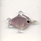 Glass fish pendant - Purple