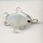 Glass fish pendant - White