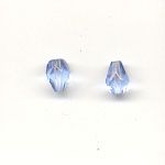 7x5mm faceted glass pendants - Pale blue