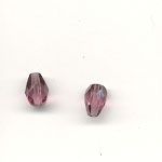 7x5mm faceted glass pendants - Light amethyst