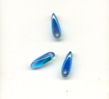 AB moon bead -  3x11mm - dagger - turquoise
