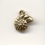 Spiral shell charms - Antique Gold