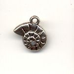 Spiral shell charms - Antique Silver