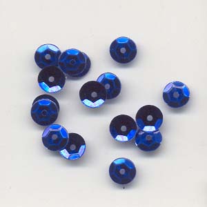 Sequins, Faceted 5mm, Dark Blue