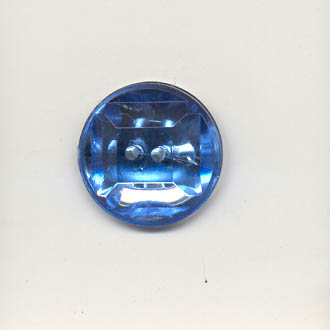 Acrylic jewel button - 16mm round, aqua